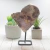 Pink Amethyst Heart Slab on Stand 500g 5.2x7.5in
