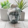 Moss Agate Buddha Head 1033g 3x4.7in