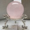 Star Rose Quartz Sphere, Natural Pink Mozambique Quartz Crystal Stone