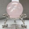 Star Rose Quartz Sphere, Natural Pink Mozambique Quartz Crystal Stone