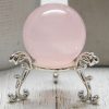 Star Rose Quartz Sphere, Natural Pink Mozambique Quartz Crystal Stone