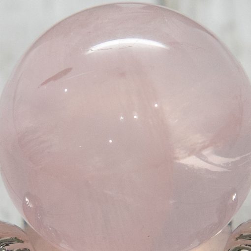 Star Rose Quartz Sphere, Natural Pink Mozambique Quartz Crystal Stone