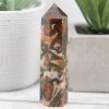 Carnelian Moss Agate Point Tower 79g 0.98x3.5in