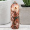 Carnelian Moss Agate Point Tower 84g 1x3.2in