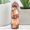 Carnelian Moss Agate Point Tower 87g 1x3.5in