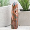 Carnelian Moss Agate Point Tower 86g 1x3.8in