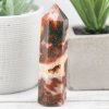 Carnelian Moss Agate Point Tower 96g 1x3.6in