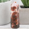 Carnelian Moss Agate Point Tower 98g 1x3.3in
