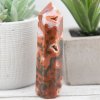 Carnelian Moss Agate Point Tower 104g 1x3.9in